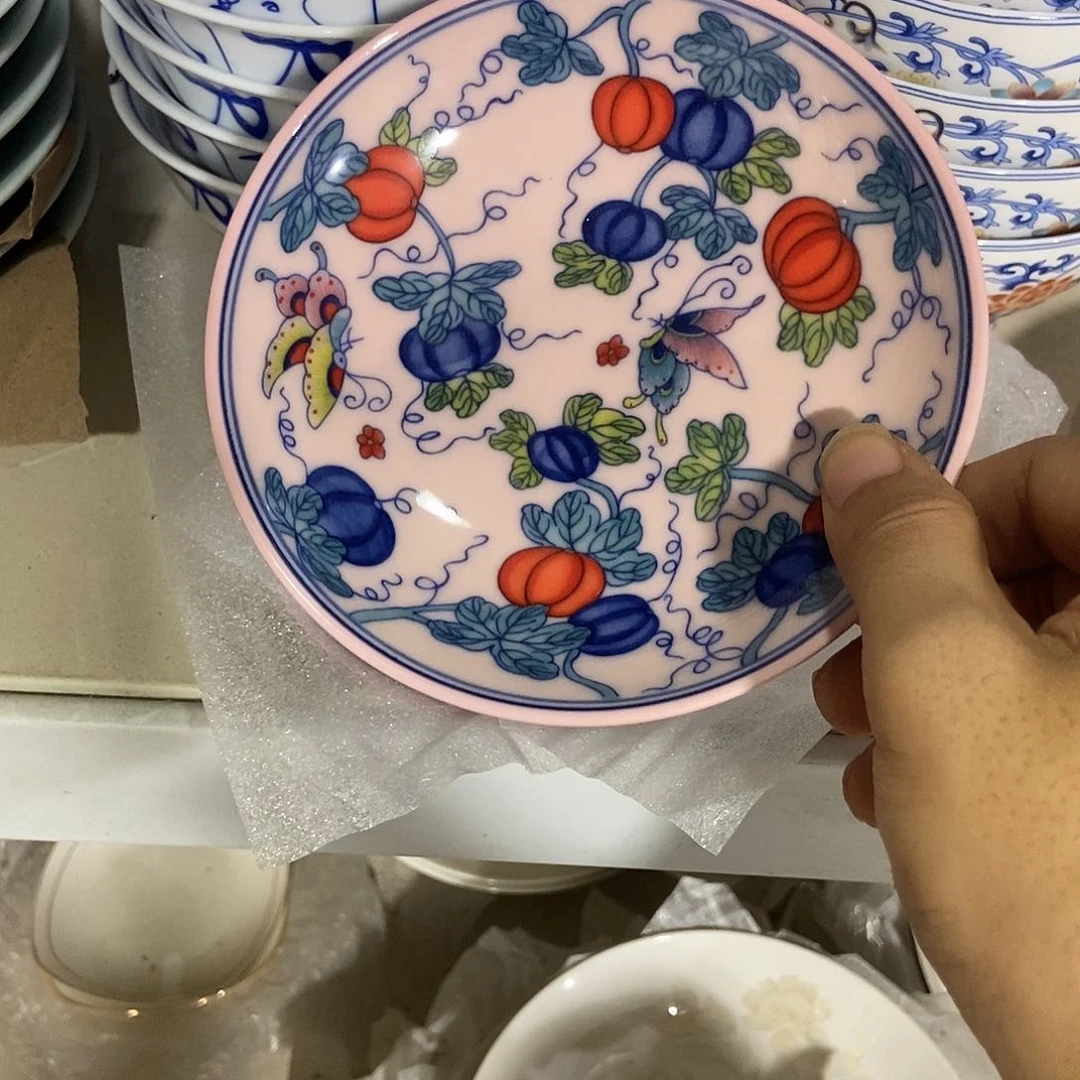 瓷片柔*景德镇陶瓷盆2个