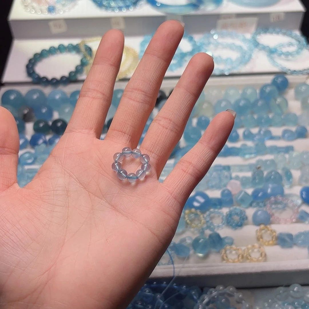 水晶手链未镶嵌海蓝宝跑环