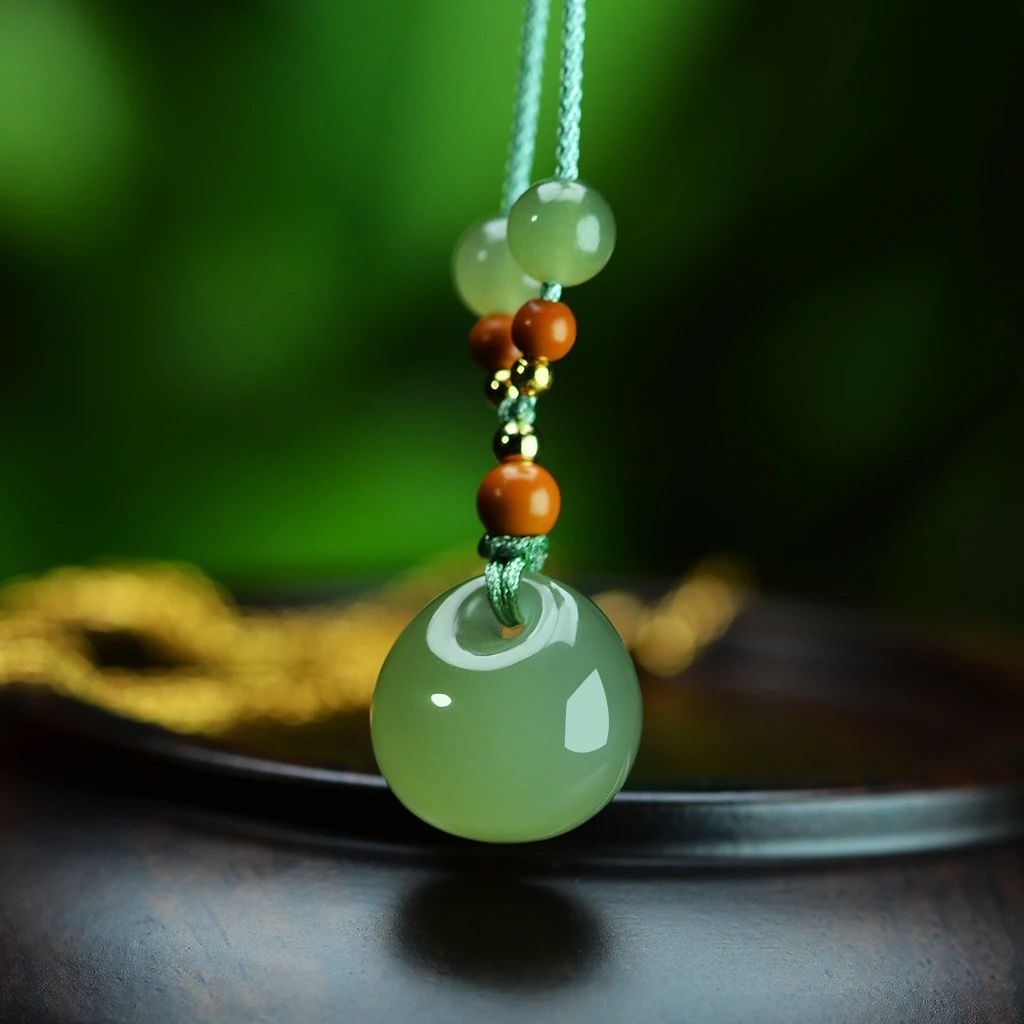 天然和田玉小钱包福袋钱袋子吊坠编绳项链女款简约挂坠礼物上等