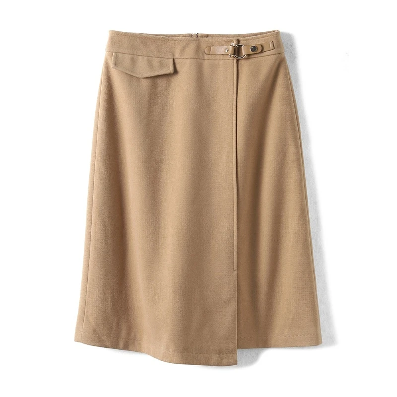 29400【木系列】A字包臀毛呢半身裙22431165Q1