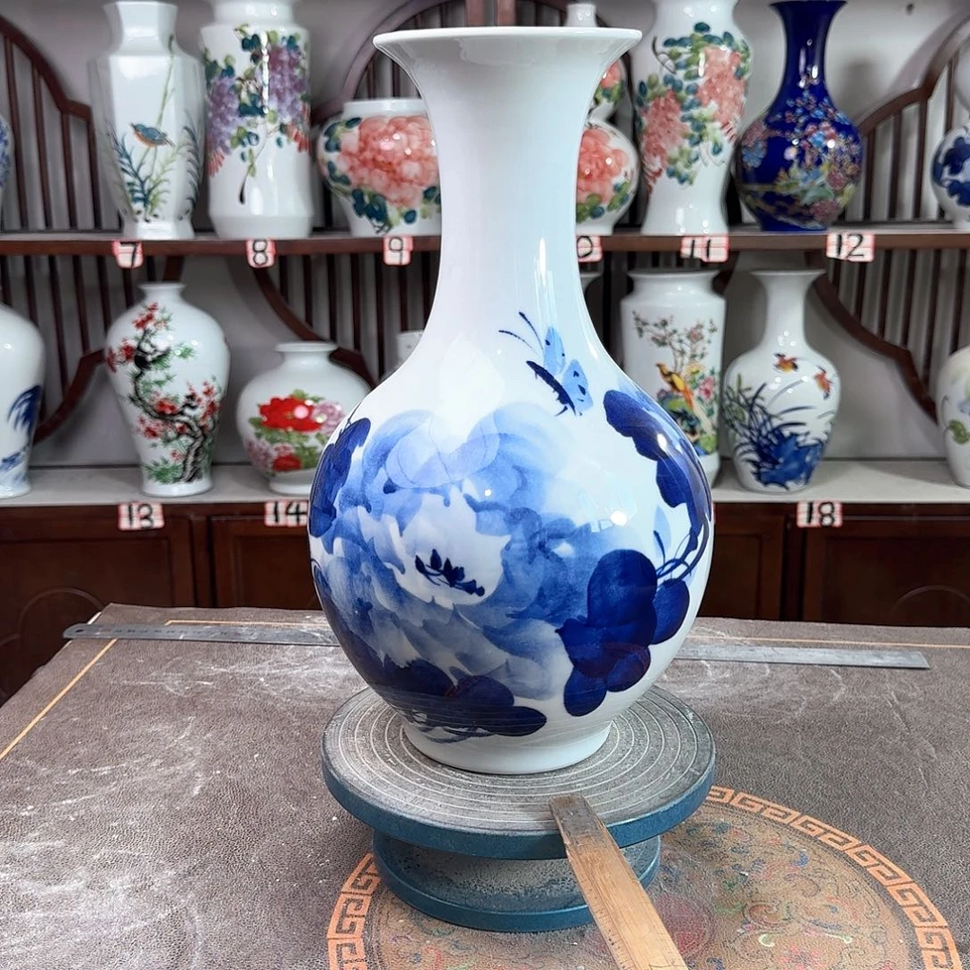 摆件陶景德镇陶瓷赏青牡