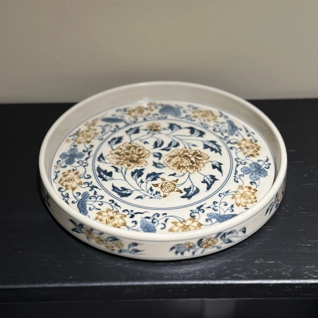 【雨溪山房】枢府釉 釉里金山茶莲花壶承