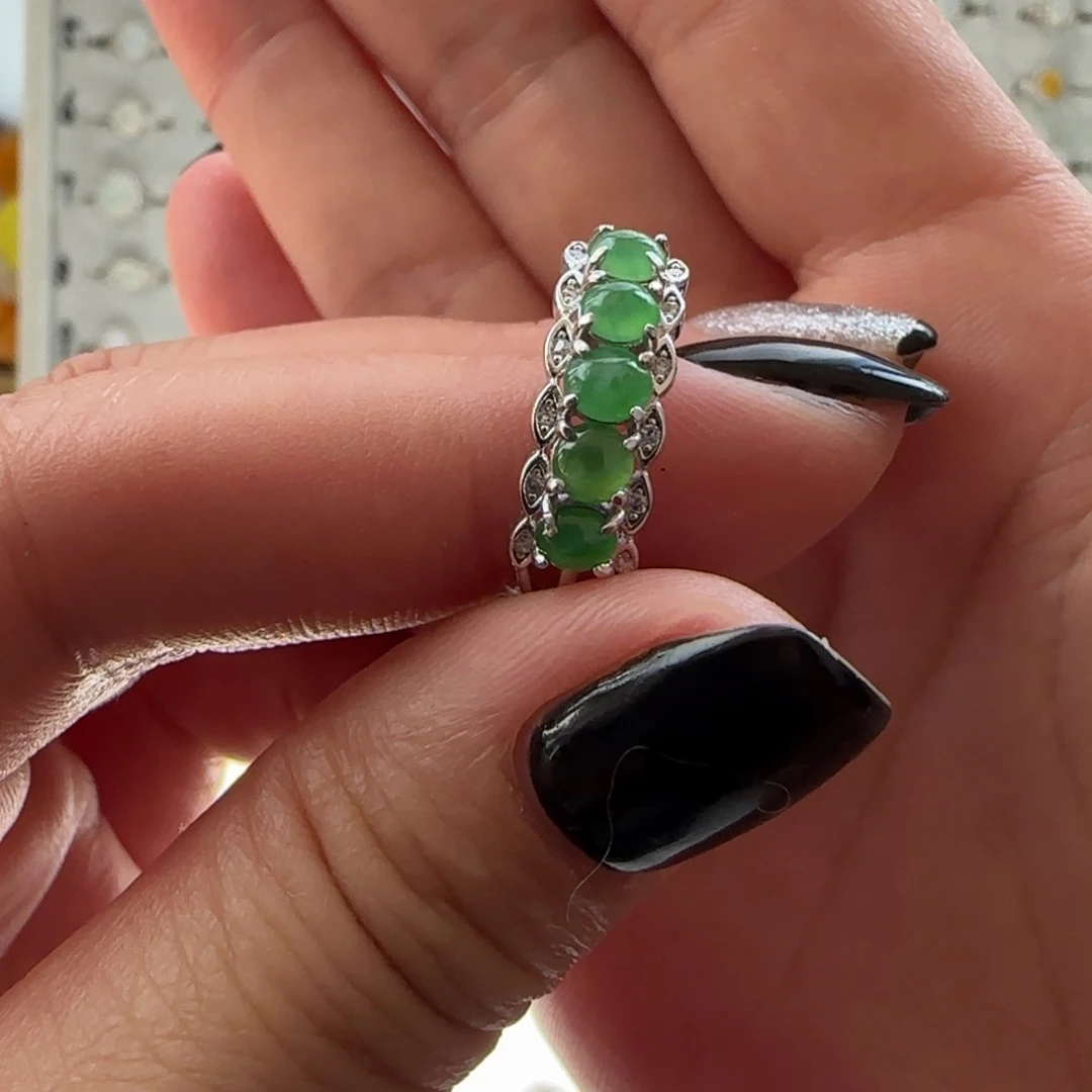 翡翠银S925镶嵌戒指