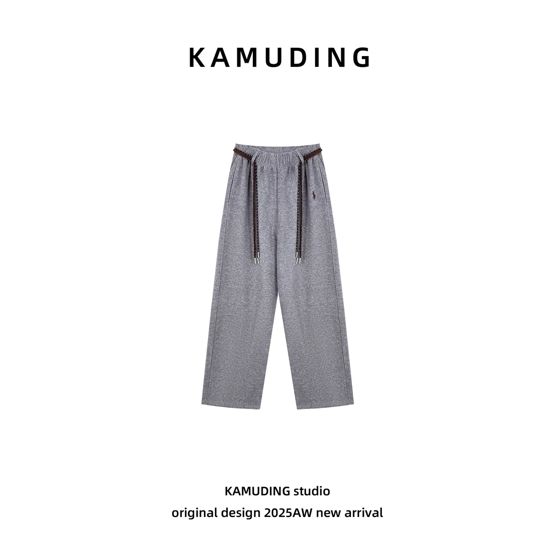 KAMUDING2025新款A抽绳设计感小众百搭阔腿裤25351
