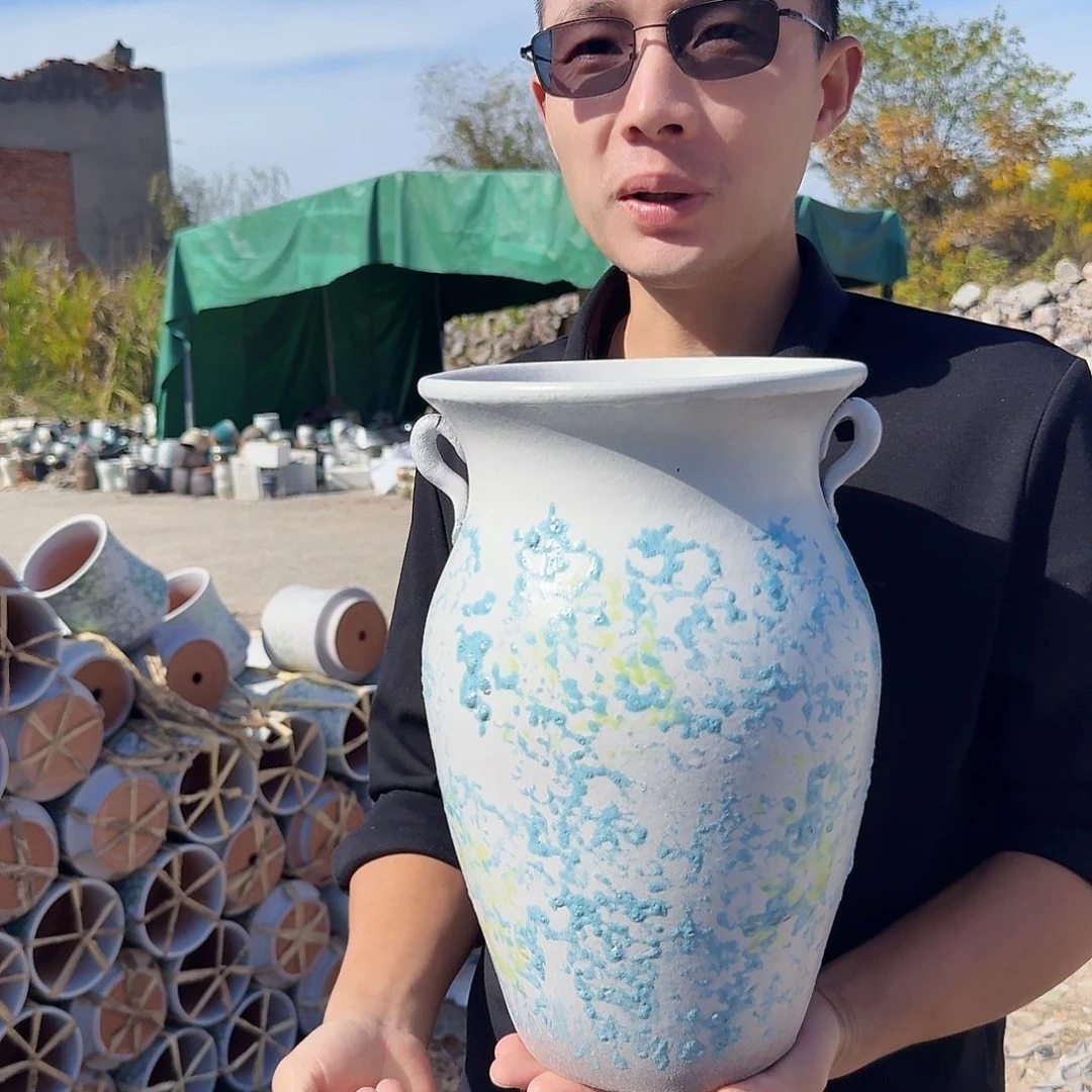 紫砂花盆口20高32（一个姹寂耳朵