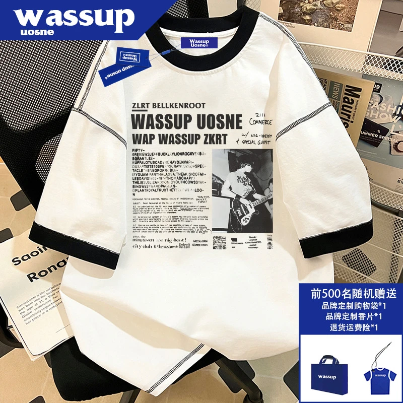 设计感潮流重磅纯棉印花短袖T恤男夏季新款cleanfit百搭圆领上衣