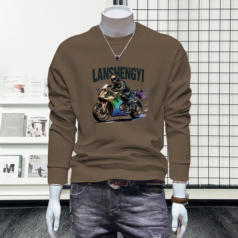 男士外套秋冬款卫衣男装新款休闲装印花字母百搭帅气时尚圆领5286