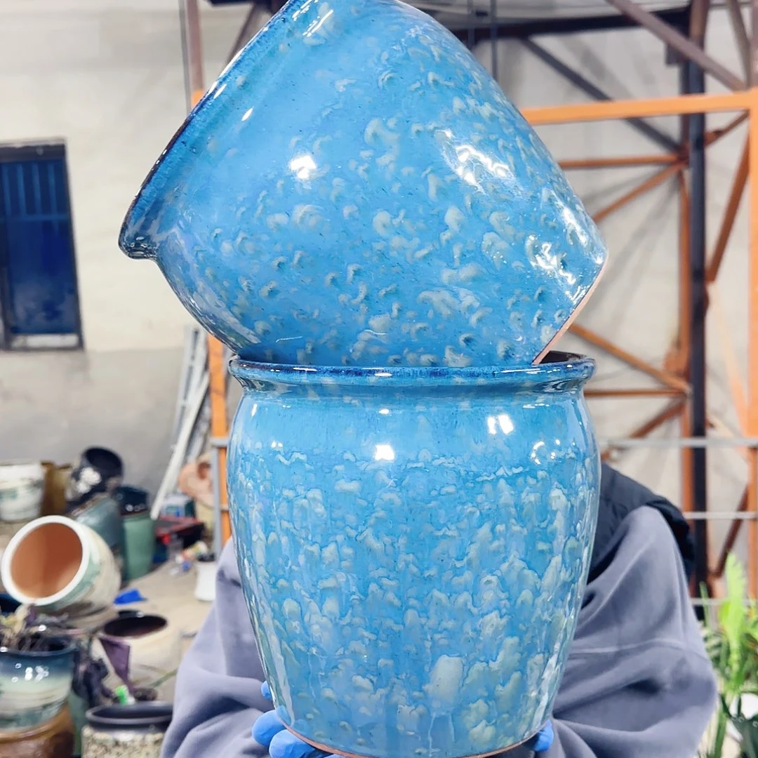 紫砂花盆高20口20