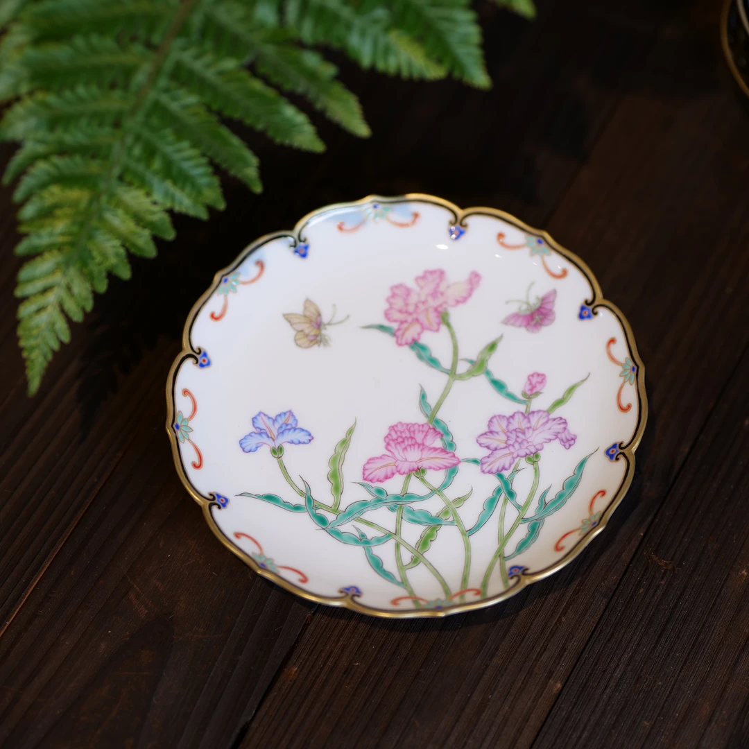 山怂 灵玺贡坊鸢尾花高足壶承