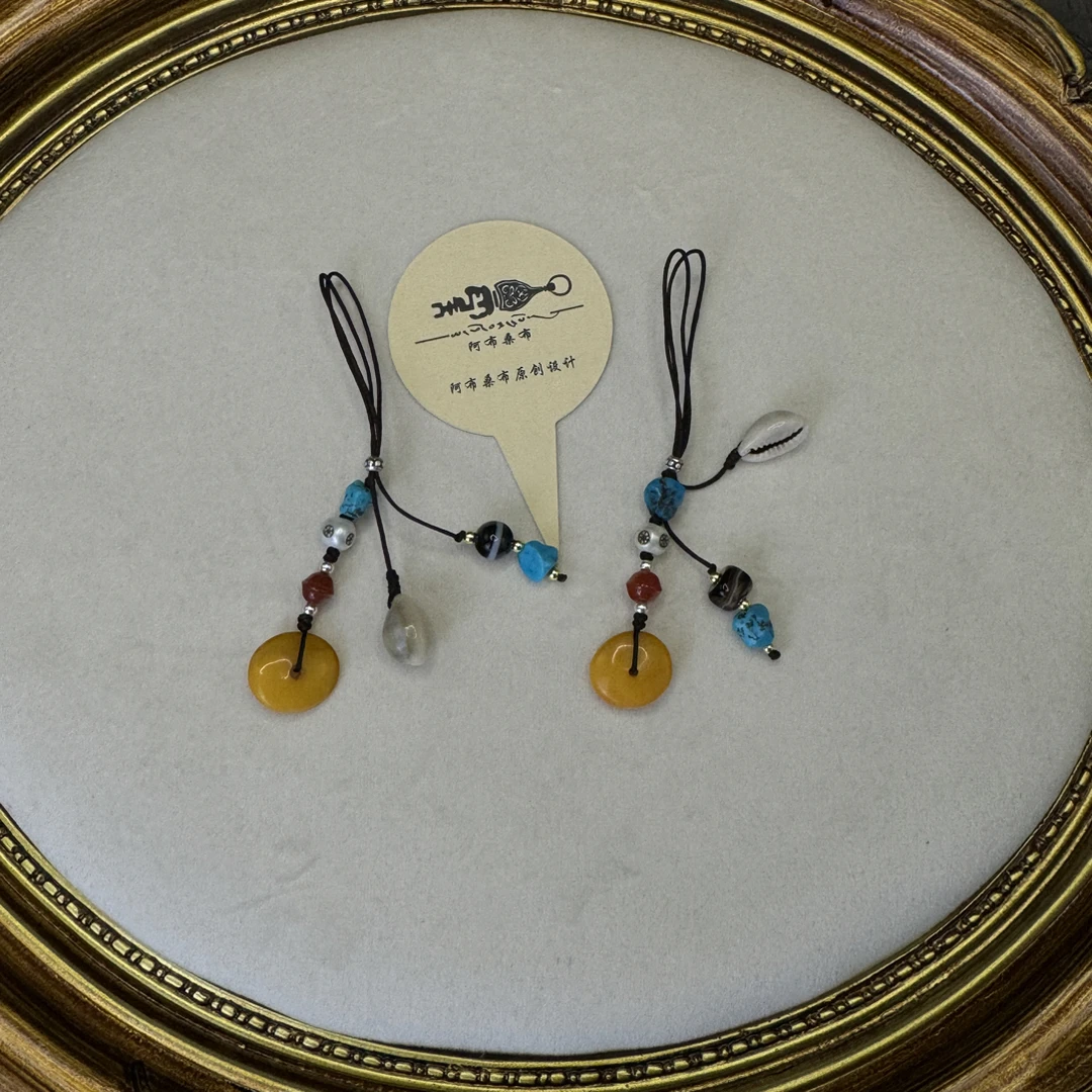 925银手链 阿布桑布 原创设计  藏式风格手机链配饰S 925纯银