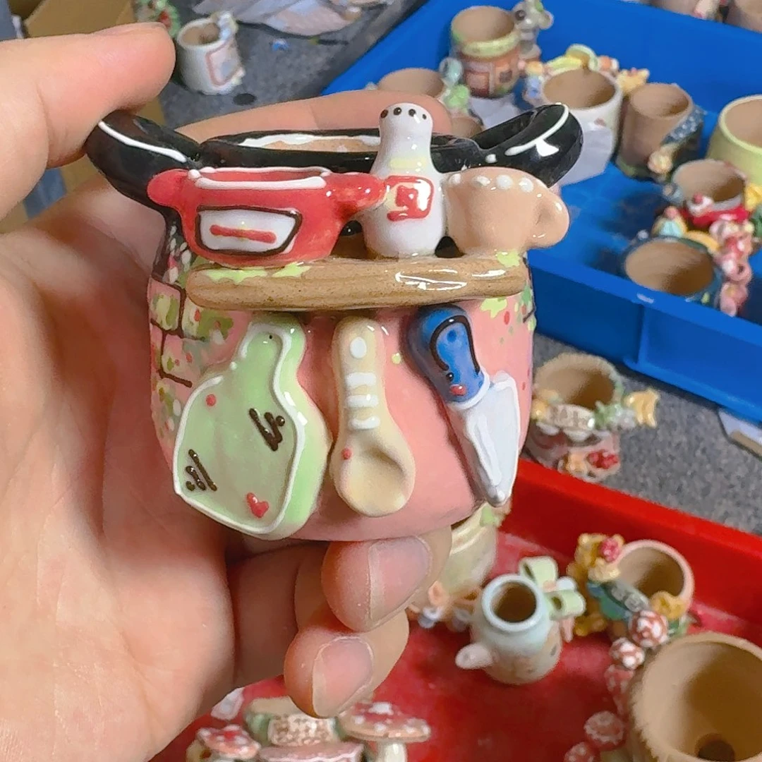 老梧家的手工陶瓷多肉花盆