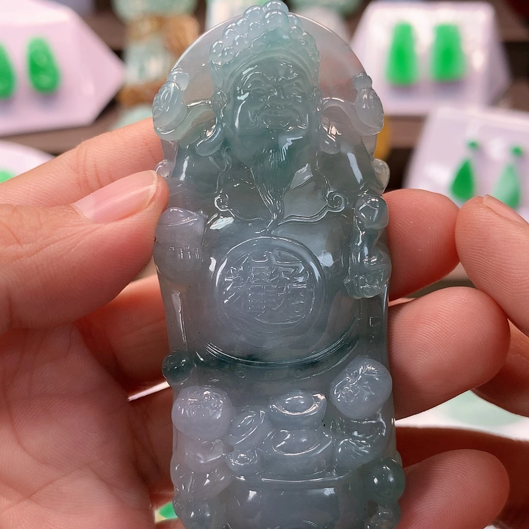 翡翠未镶嵌颈饰吊牌