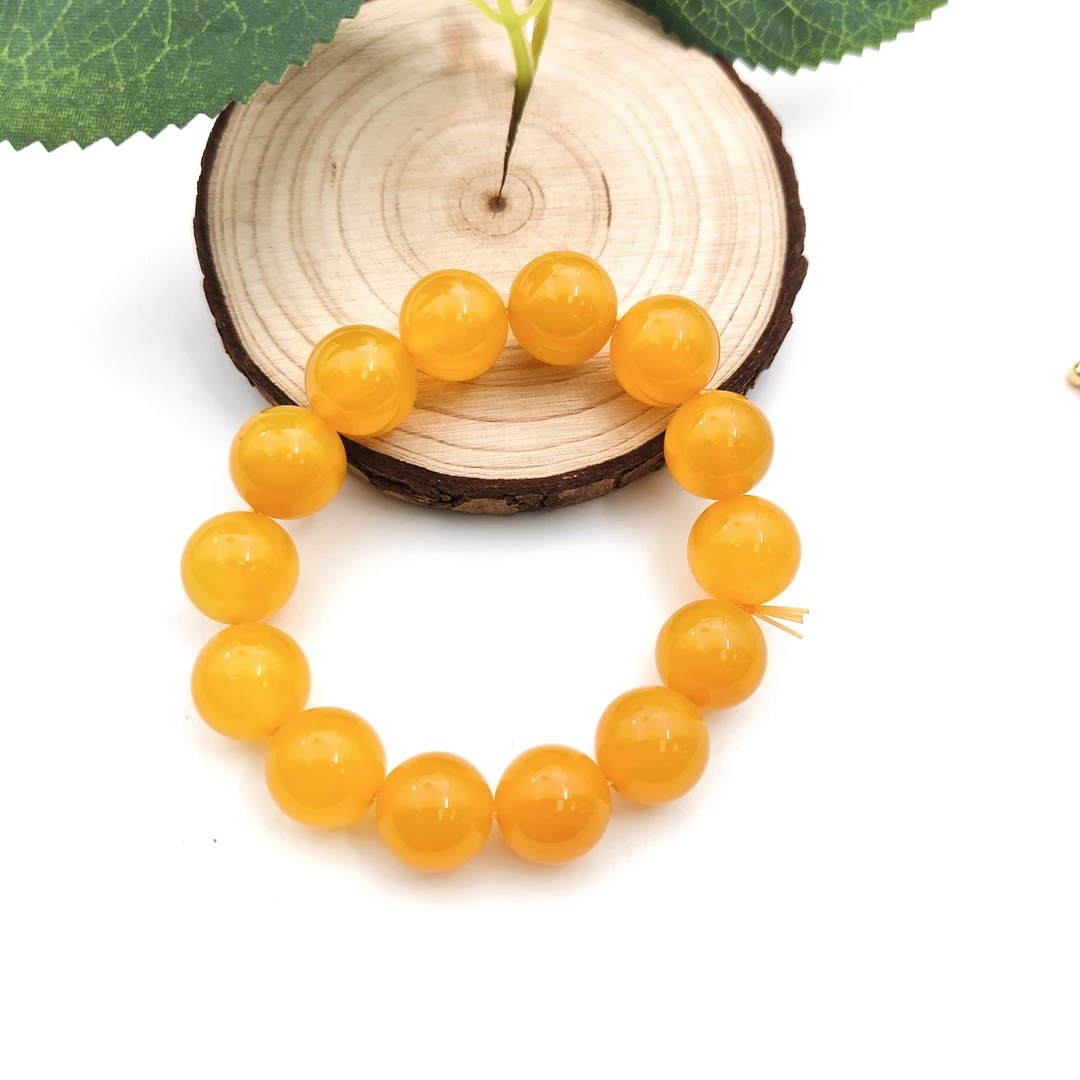 【梦梦专属】鎏光金焰尼河日照男士手串黄玉髓14MM手串（DR01260）