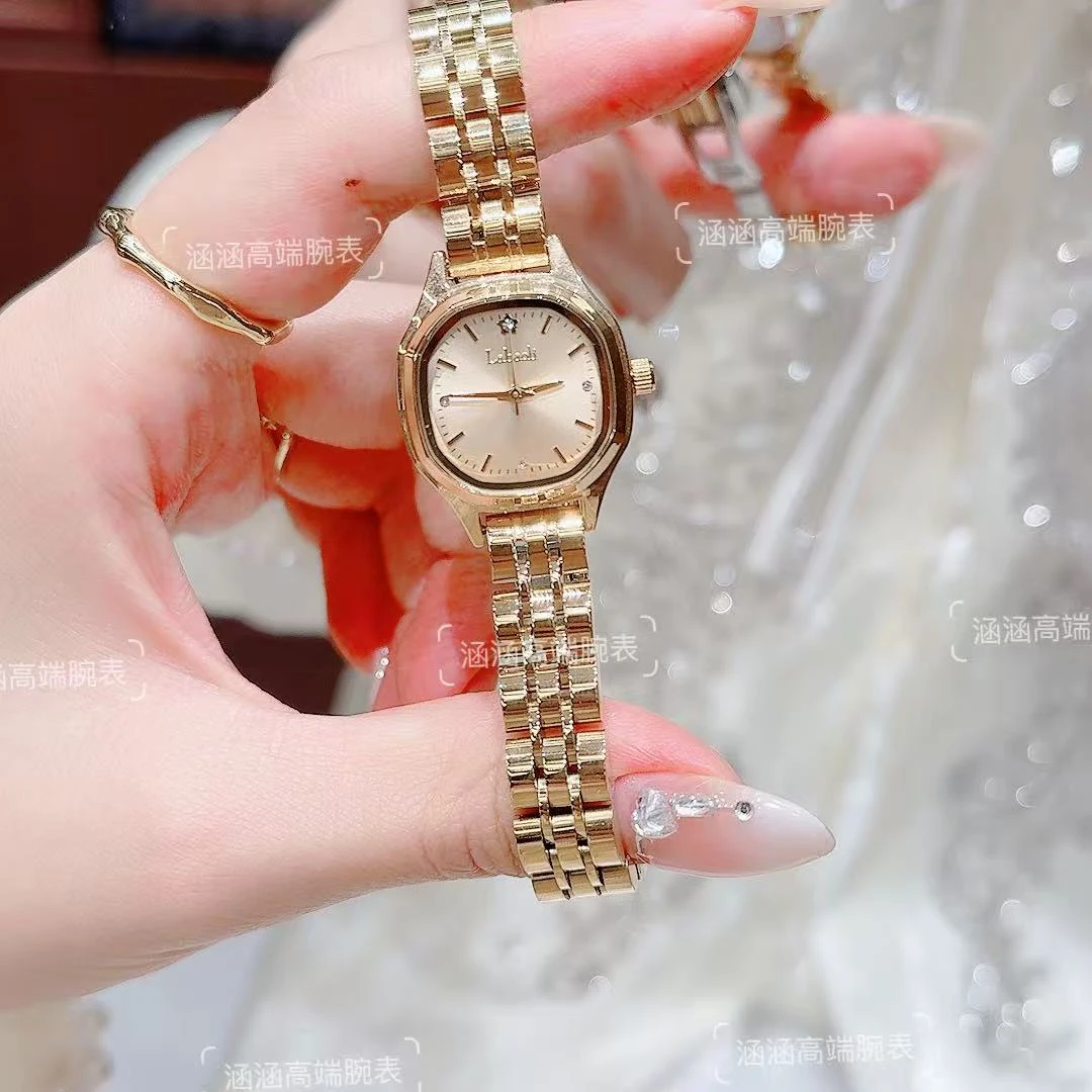 【涵涵】新品轻奢小方糖气质女士小金表石英腕表小方糖740