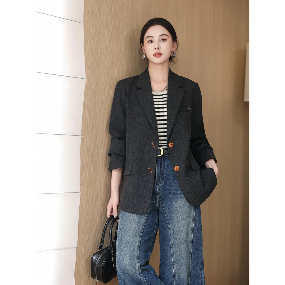 复古洋气高级感西装外套女韩版2025秋季新款小个子减龄休闲小西服