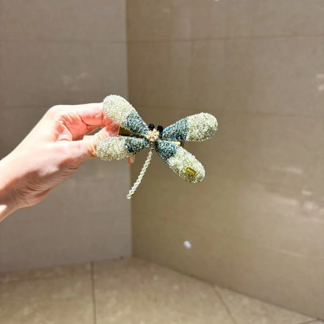 【莫奈海之星】蜻蜓微丝蝴蝶边夹设计轻奢气质优雅时尚经典款