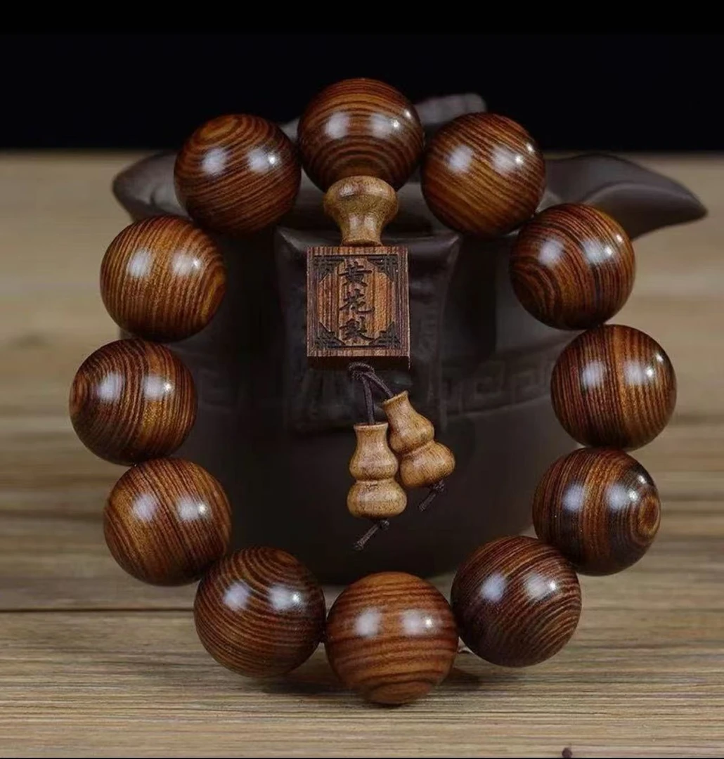 【工厂直发】2025款新手工黄花梨手串2.0cm*12男女木质方牌手串