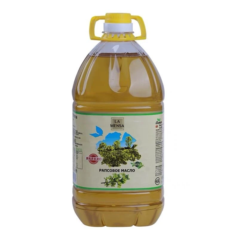 LA MENSA/拉盟莎俄罗斯进口菜籽油低芥酸营养食用油桶4.8L