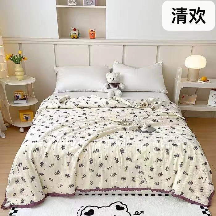 婴幼儿级别-全棉双层皱皱纱双人夏凉被200*230±5cm