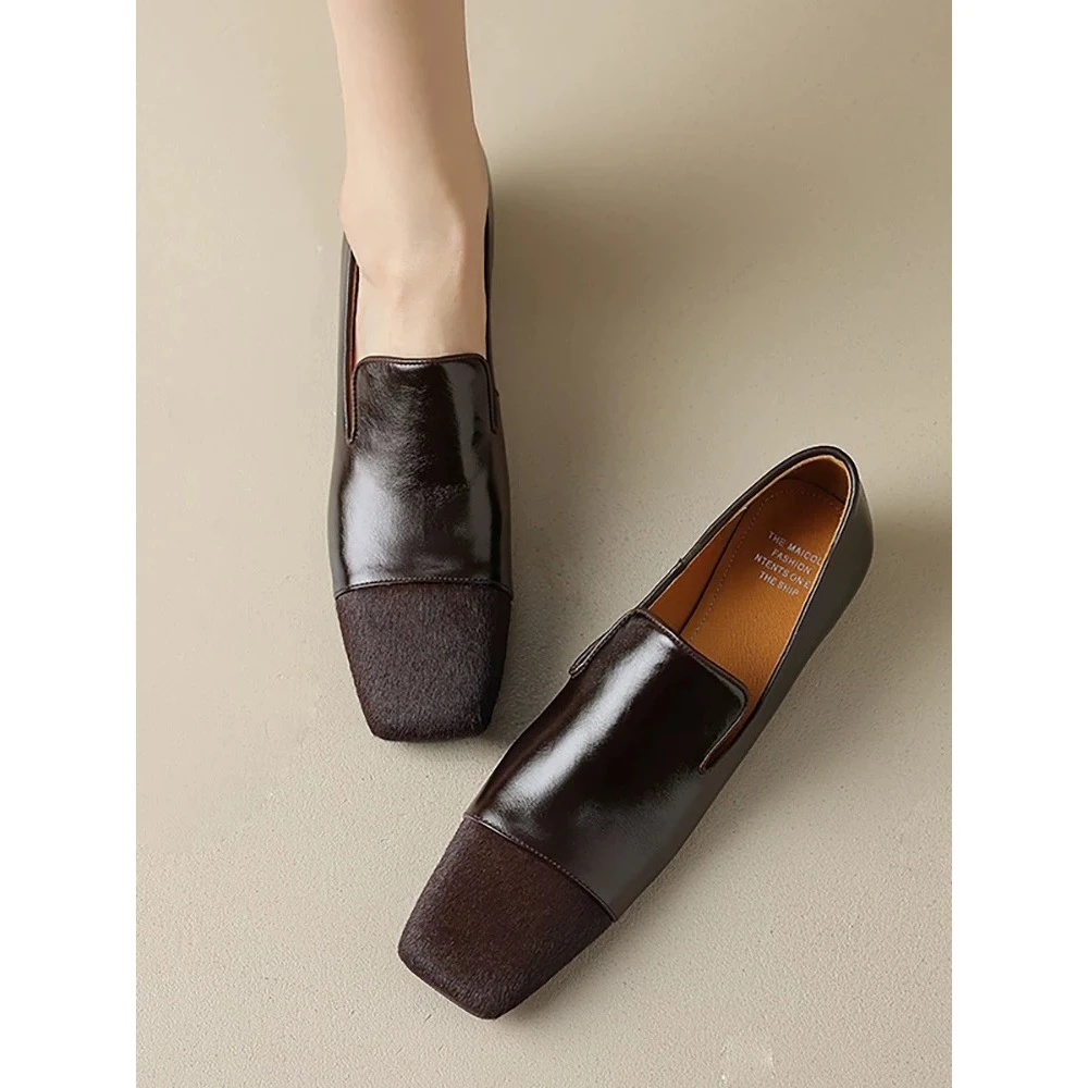 跟高2cm/178/法式气质方头一脚蹬单鞋