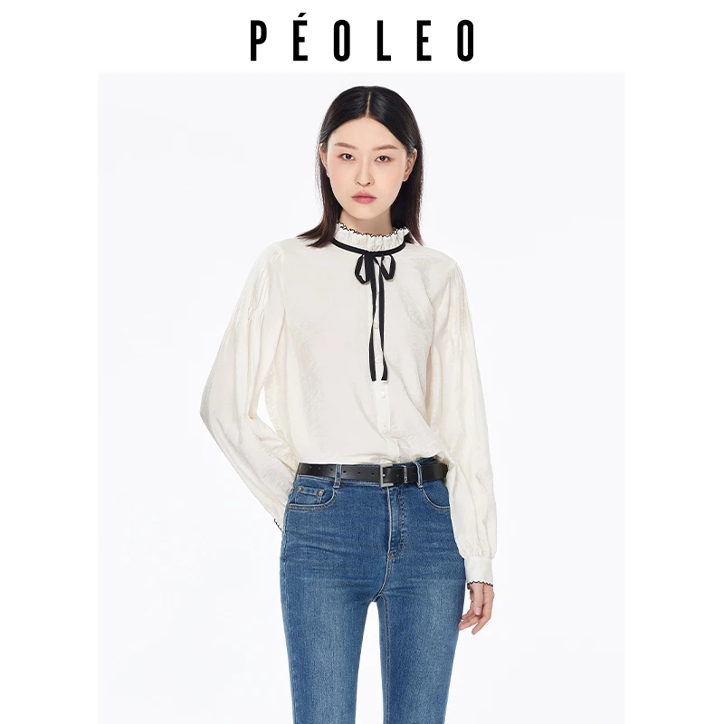 PK1109025梭织小众白色气质百搭长袖上衣