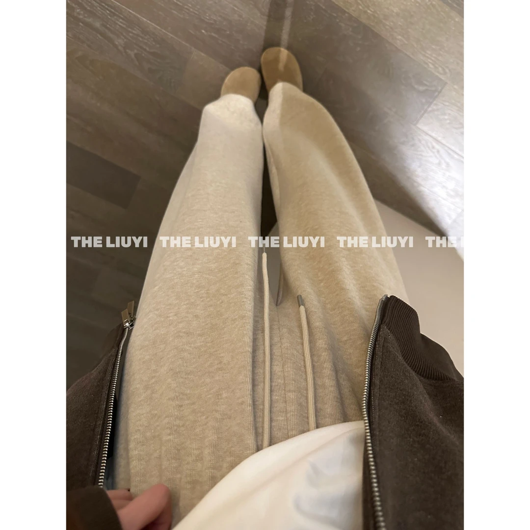 【LIUYI】暖暖裤~软糯垂感窄版百搭显瘦休闲直筒裤59056