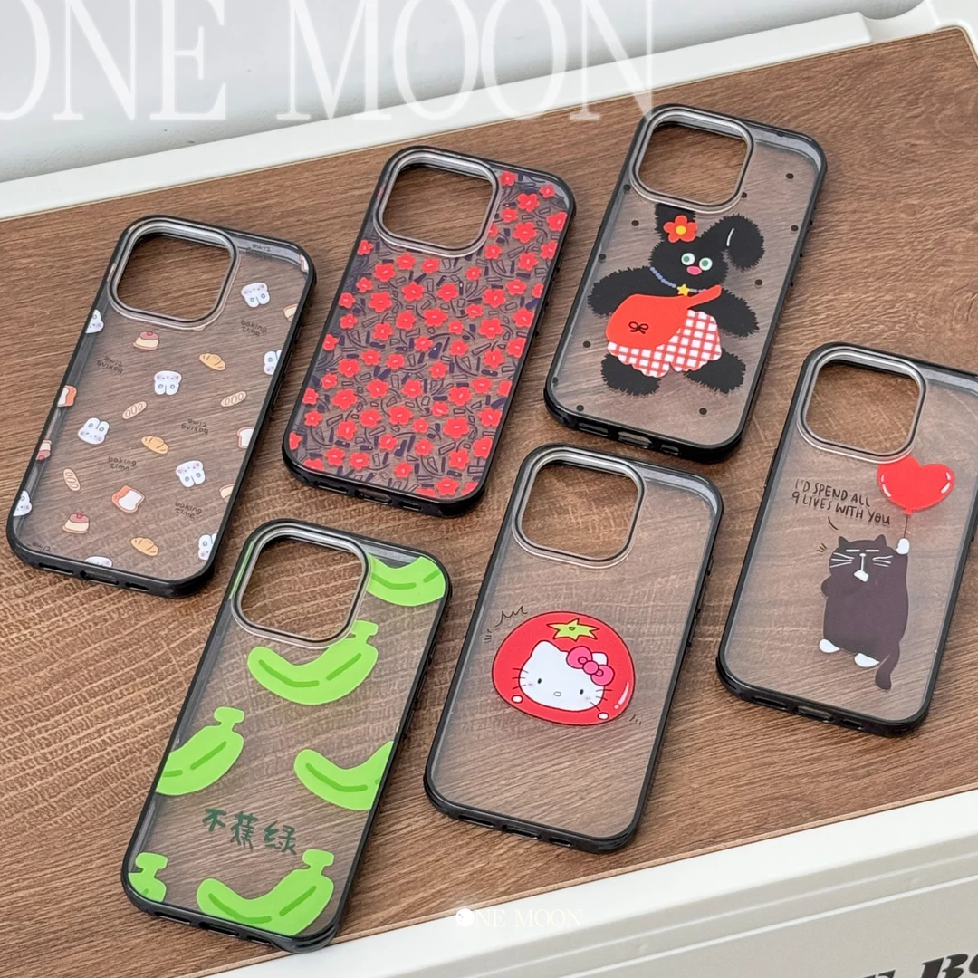 ONEMOON卡通插画UV亚克力适用于iPhone16系列手机壳可爱ins风小众
