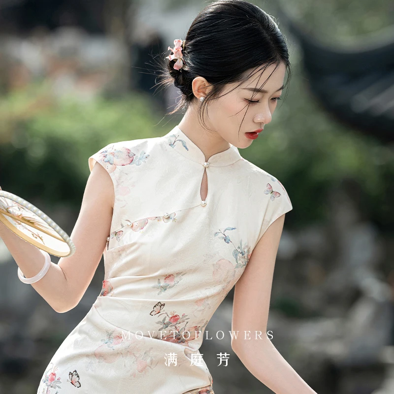 满庭芳|盼春 新中式改良旗袍女2025年春夏季绝美气质新款日常可穿