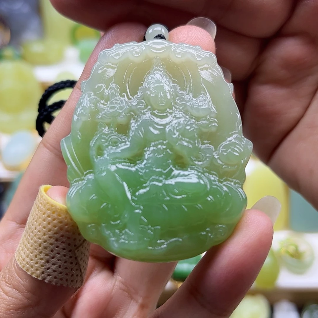 和田玉（翠青玉）未镶嵌颈饰