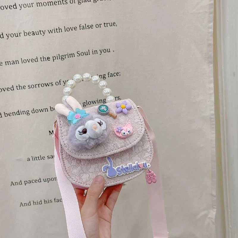 FAVMARTHA儿童单肩包洋气女童珍珠手拎包女孩斜挎包迷你小兔子配