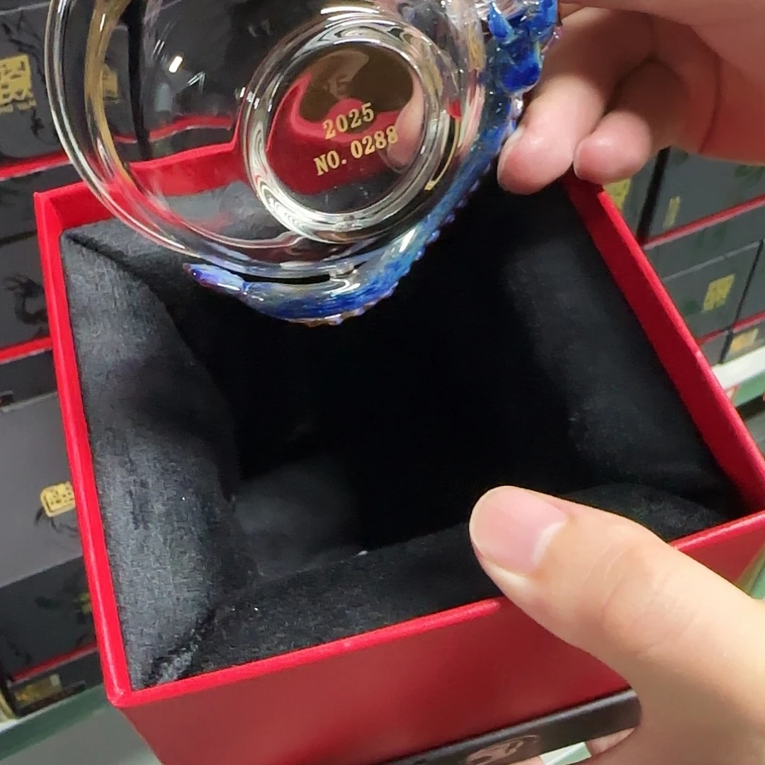 手工艺品琉璃青龙压手288加陶瓷杯垫