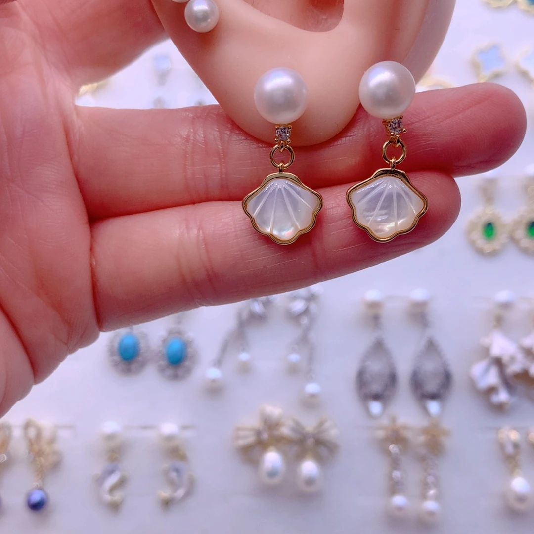 耳饰合金淡水珍珠