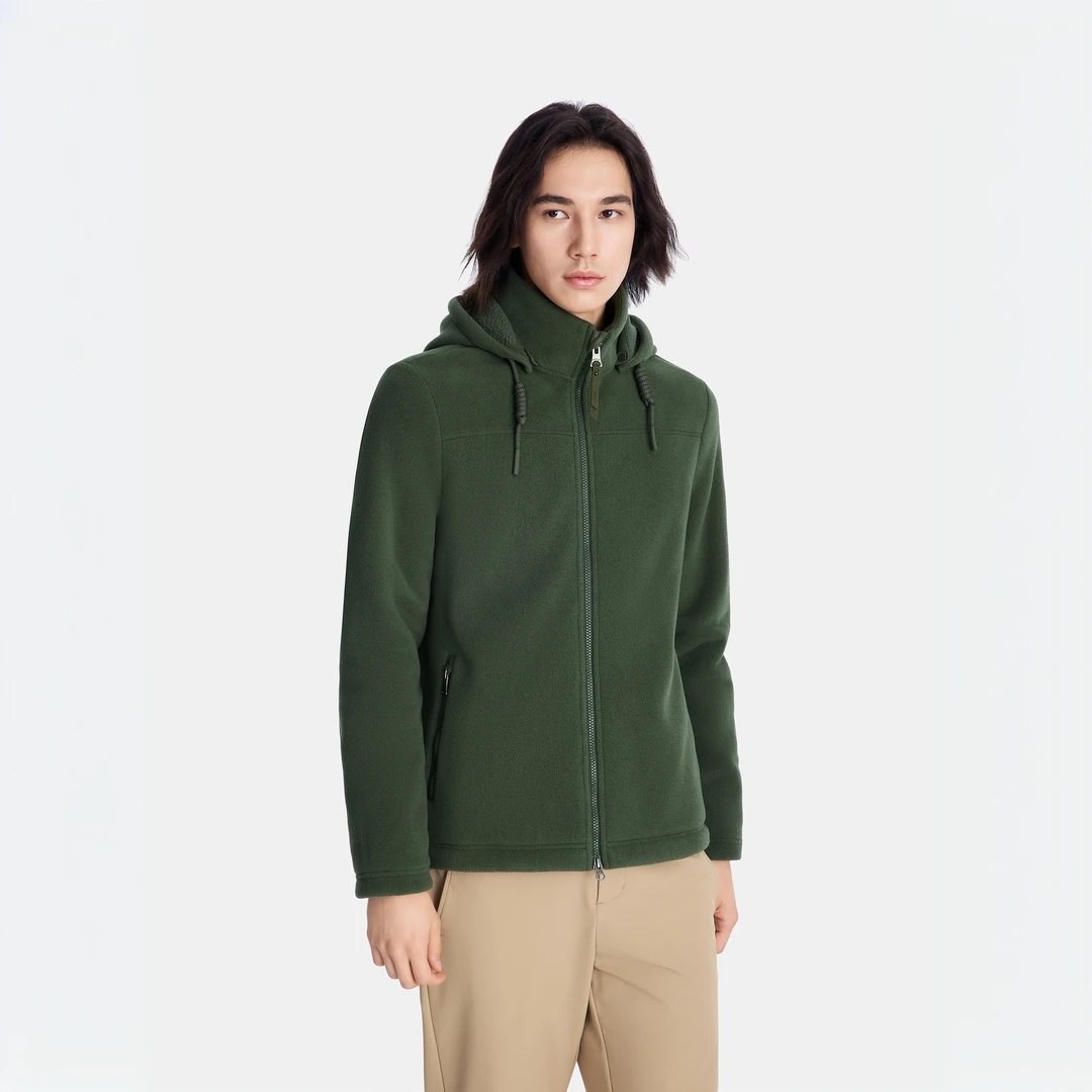 【双12狂欢节】AIGLE艾高户外保暖防风抓绒加绒立领外套男BP12