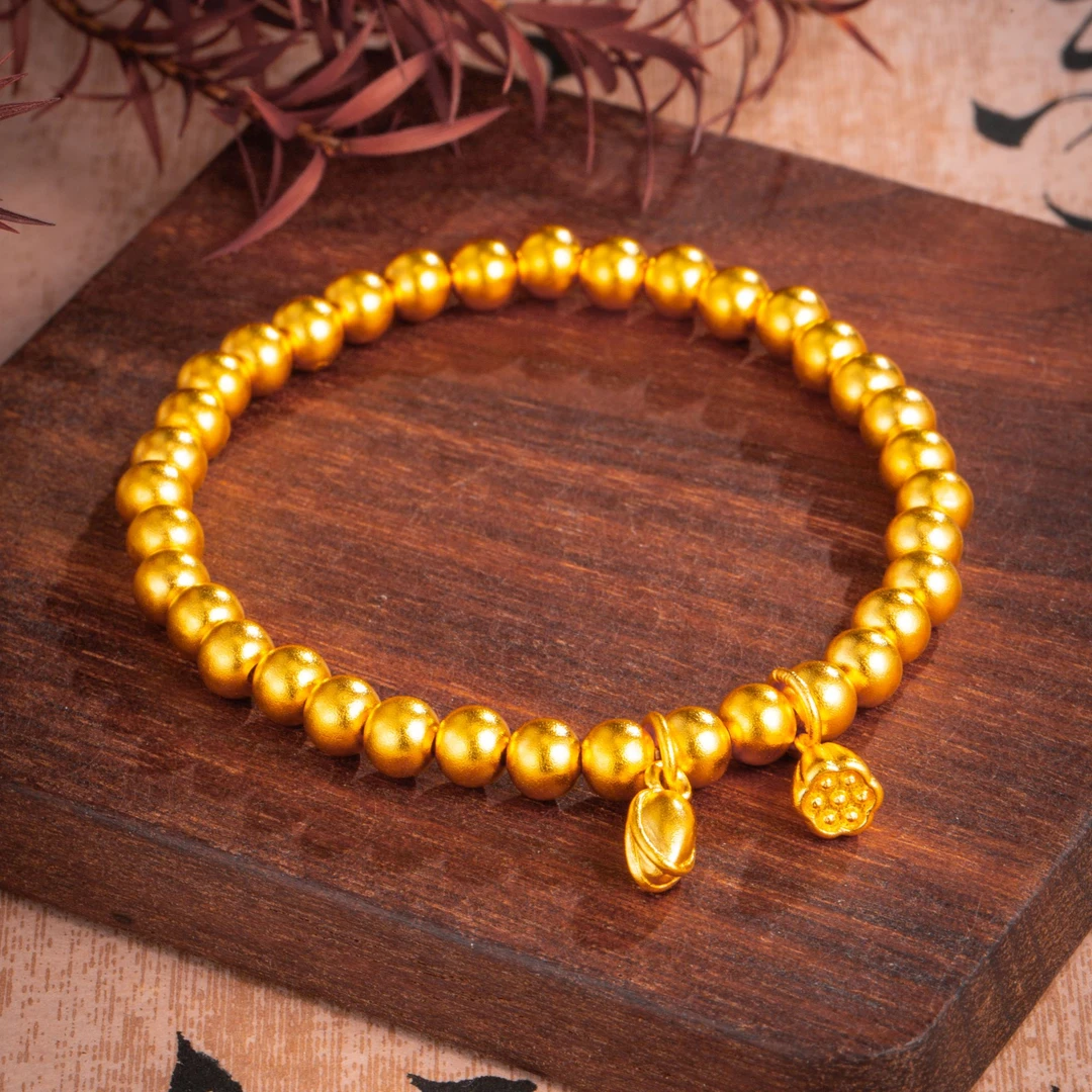 足银手链 两世欢手串 古法磨砂弹力绳手串周家同款经典时尚手链