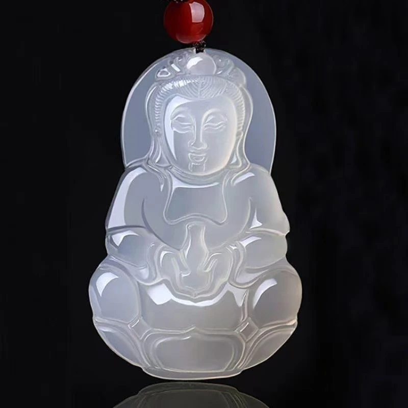 正品天然玉髓玛瑙观音男女吊坠挂件