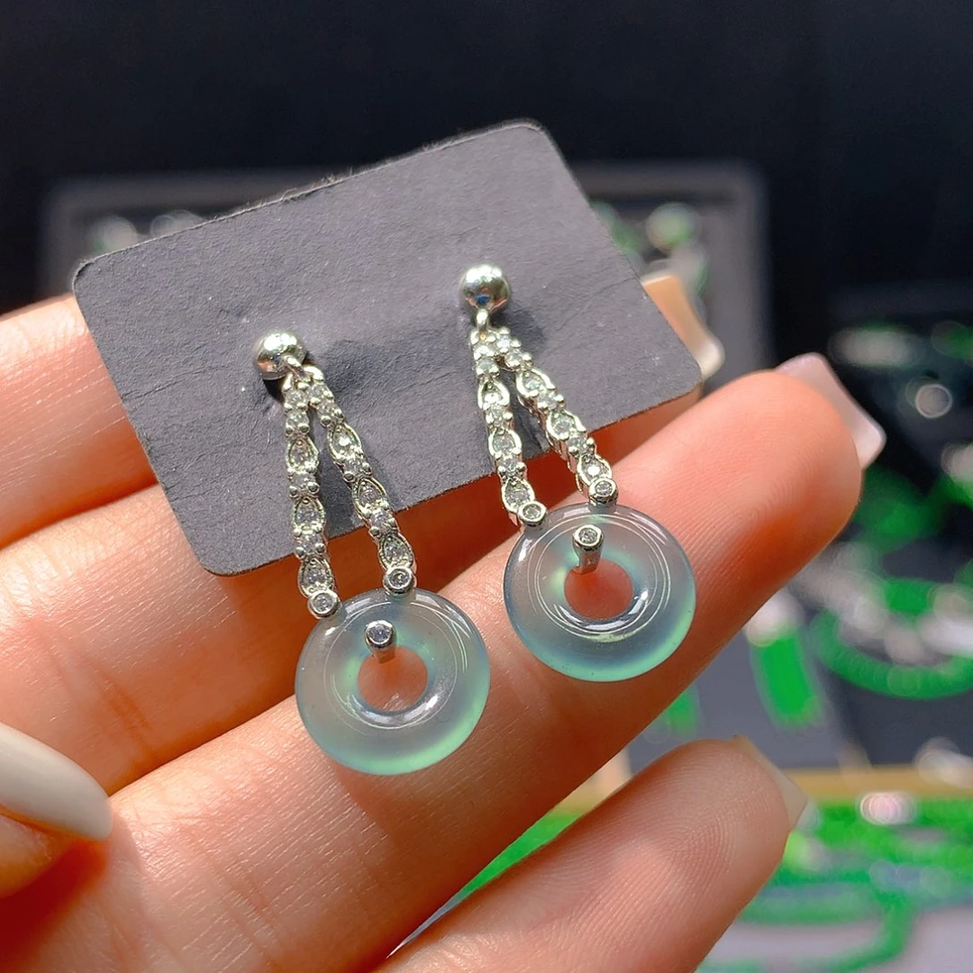 翡翠未镶嵌耳饰天然翡翠