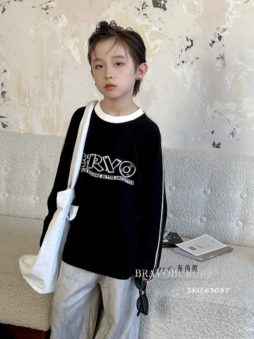 63037男女童中性款长袖T恤