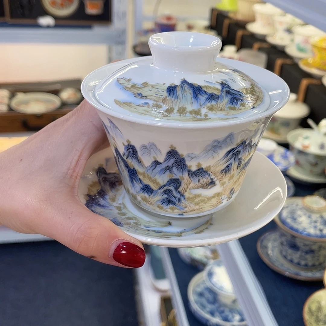 陶景德陶瓷盖碗茶具