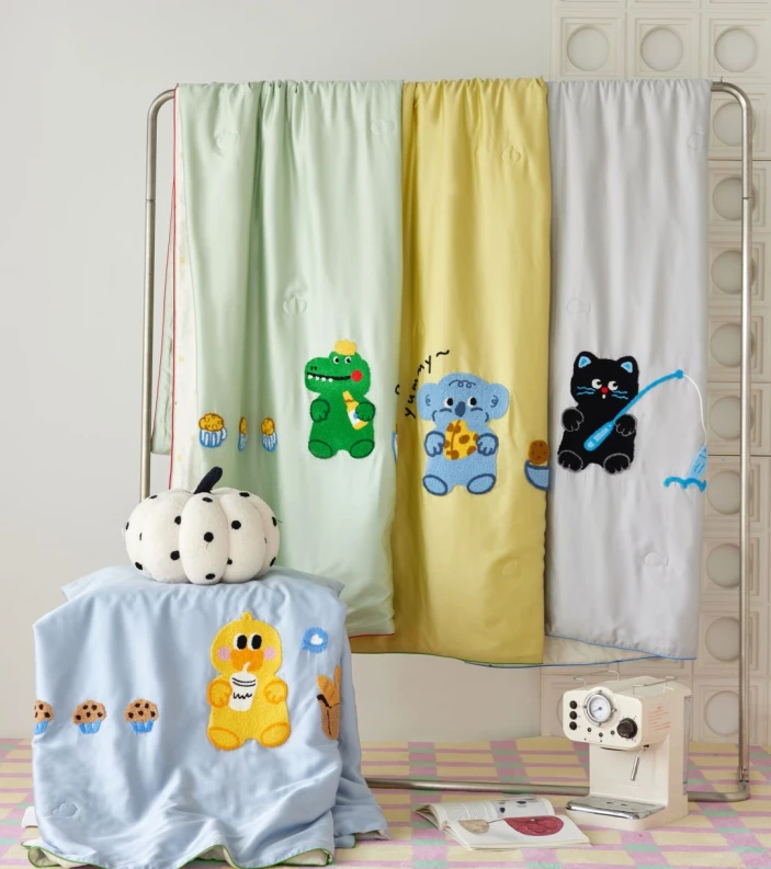 天丝毛巾绣 哈基米灰/考拉贝贝 200*230cm夏被  ls