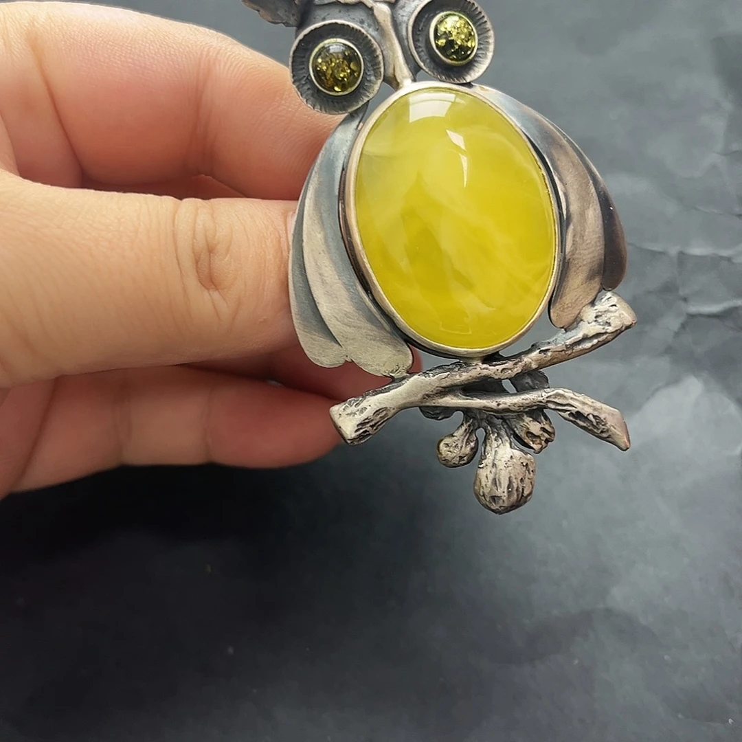 琥珀未镶嵌裸石戒指