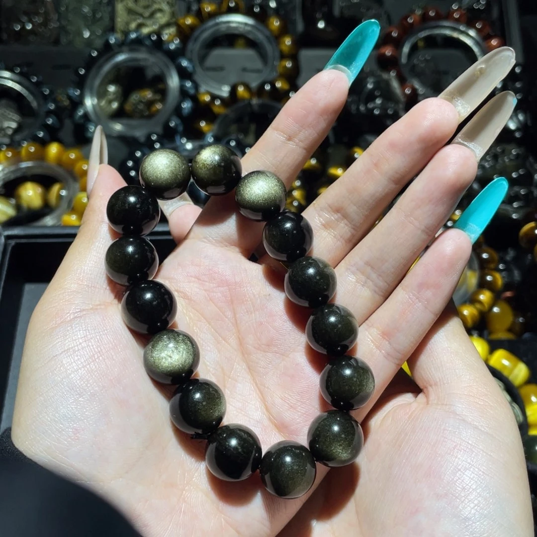 零***y黑曜岩未镶嵌手链