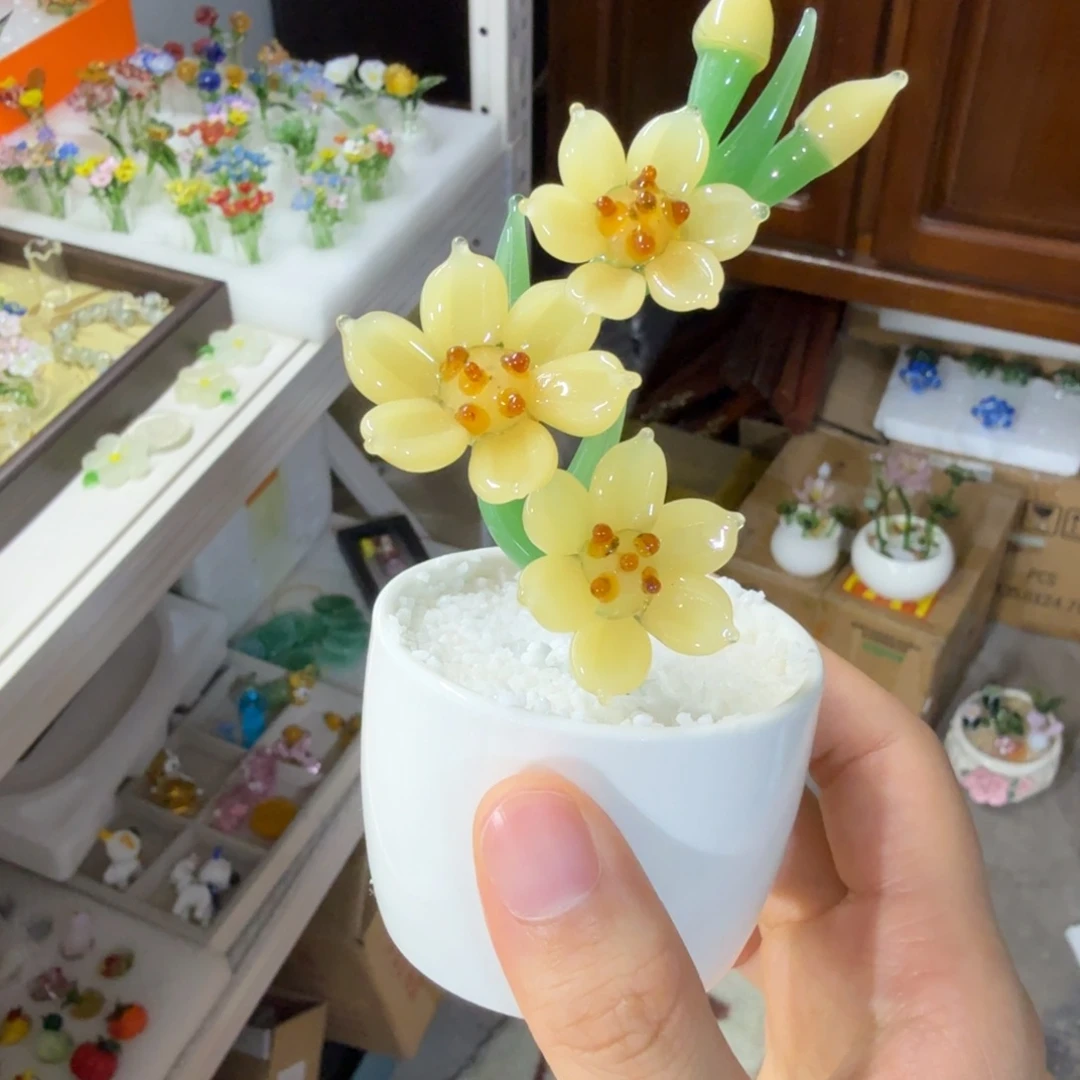 琉璃手工艺品迎春花