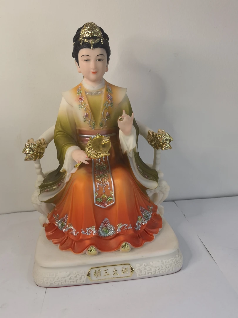 （结缘佛像）汉白玉12寸 龙椅 胡三太奶居家桌面摆件佛堂创意家用