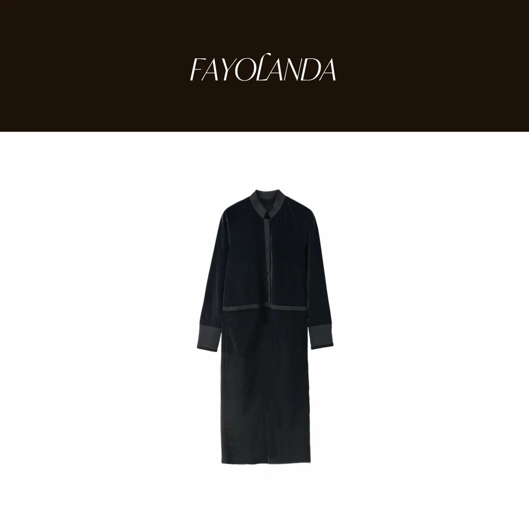 FAY  | 细绒复古拼接连衣裙（7H7401）