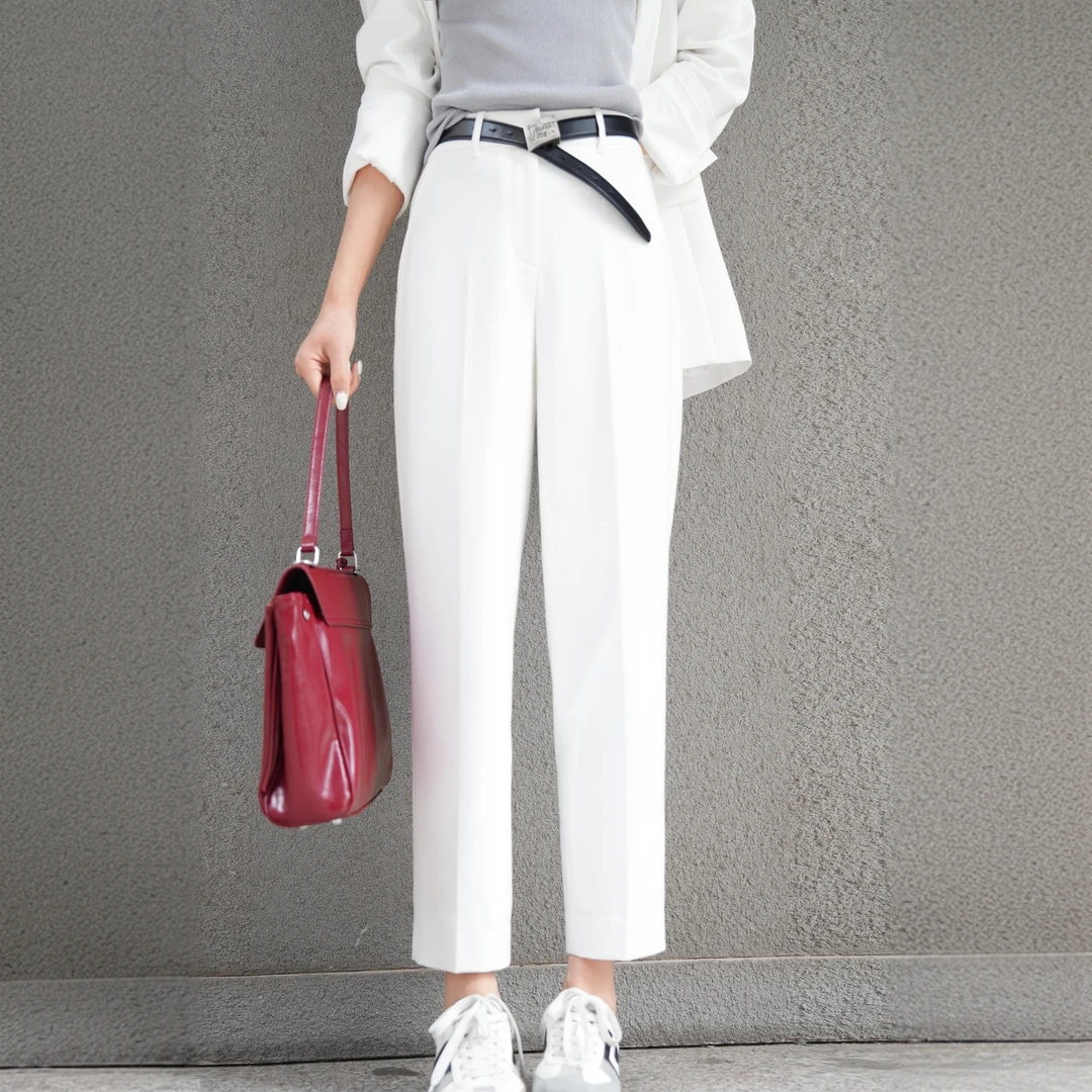 AMASS/阿玛施25年新款休闲显瘦显腿长直筒烟管九分裤坠感 5100302