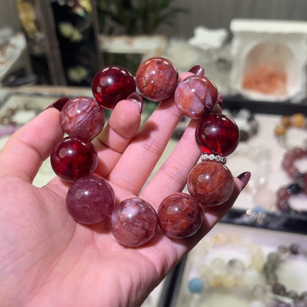银S925镶嵌手链烟晶
