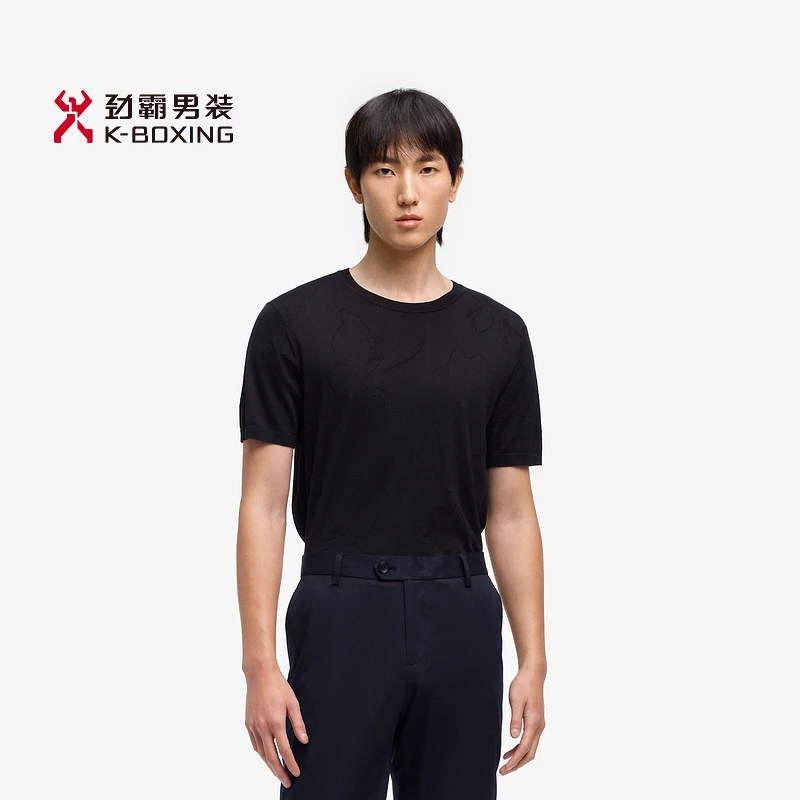 劲霸男装春夏时尚主题印花圆领短袖T恤│HTLE2917