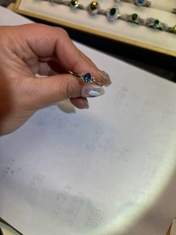 天然托帕石戒指s925银镶嵌