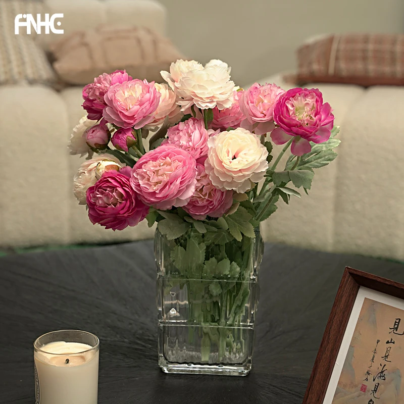 ins仿真花高端露莲洋牡丹仿真花高级感假花摆设客厅高档餐桌花