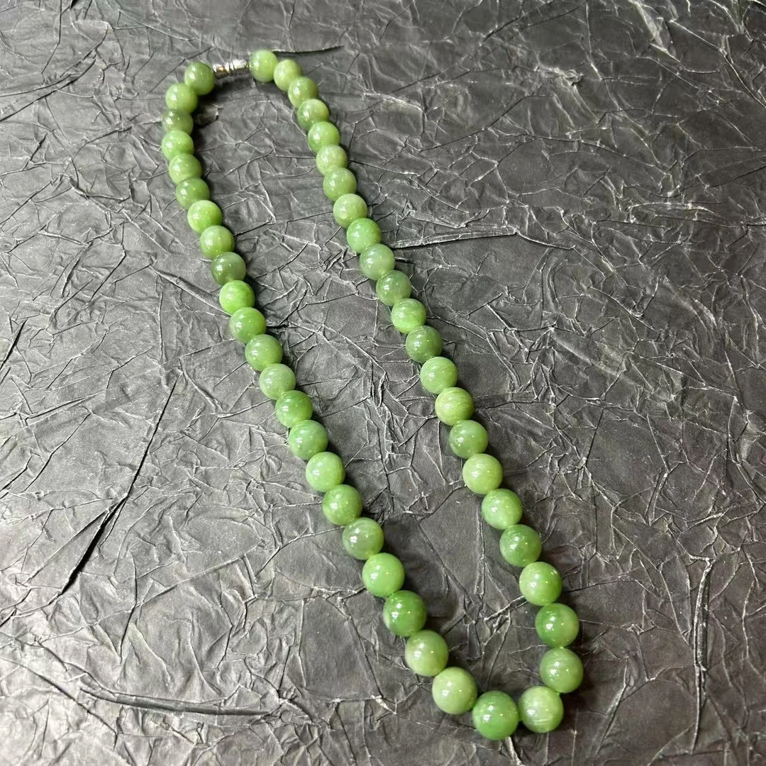 老四精选 绿的圆珠项链
